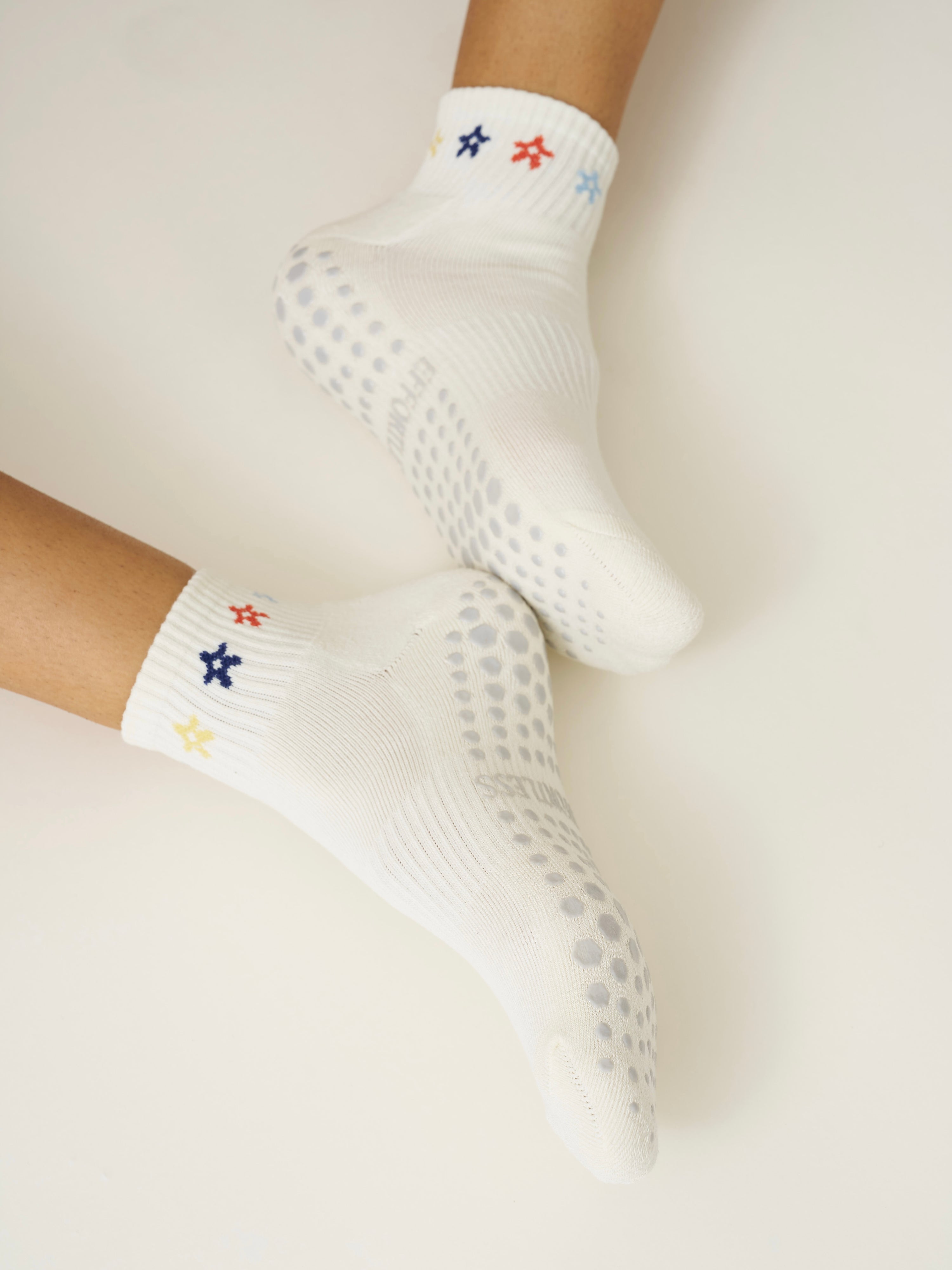 🌼 Cropped Crew Grip Sock - Mini Flower