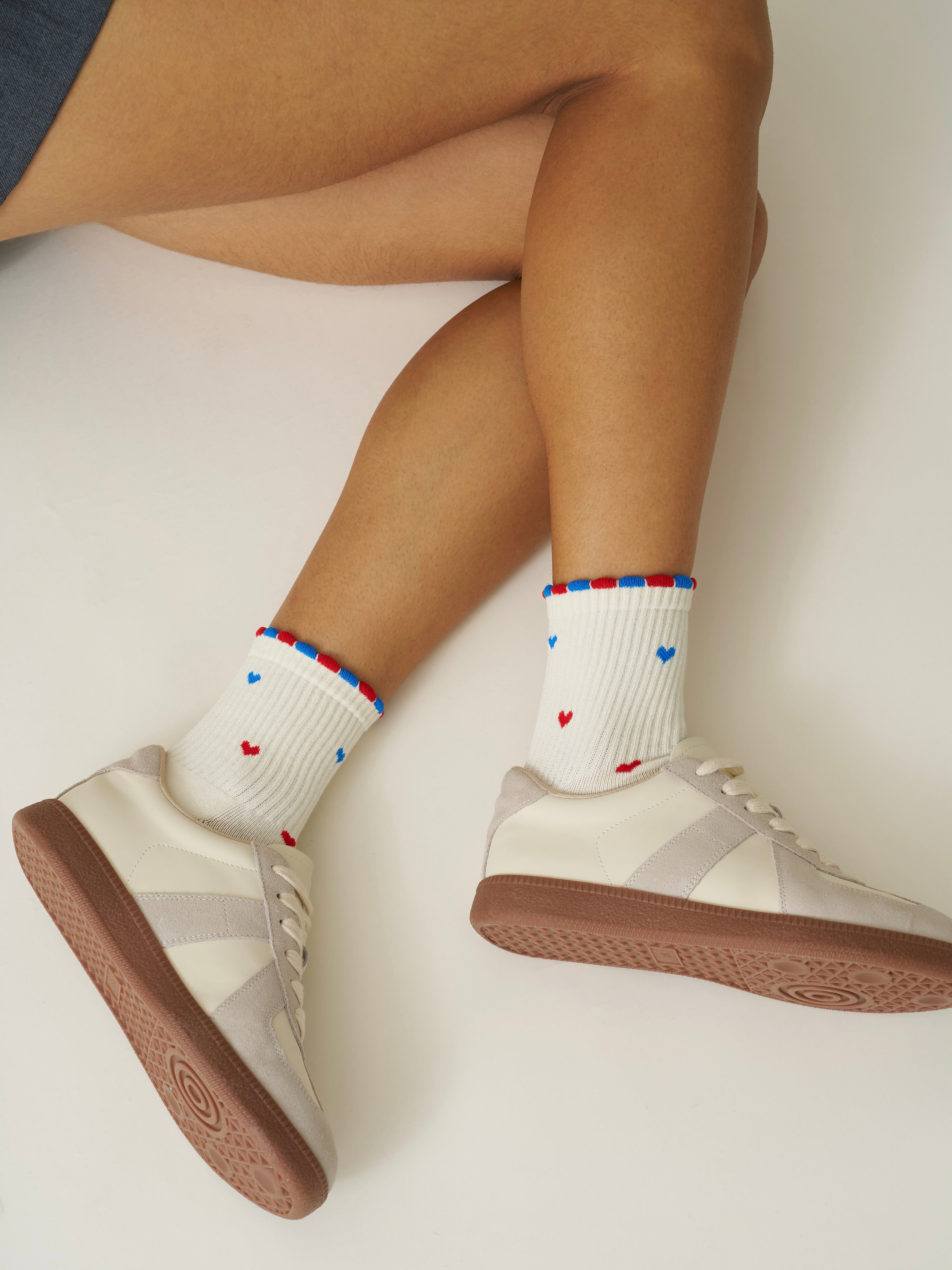 🇺🇸 USA Mini Heart Petal Grip Sock