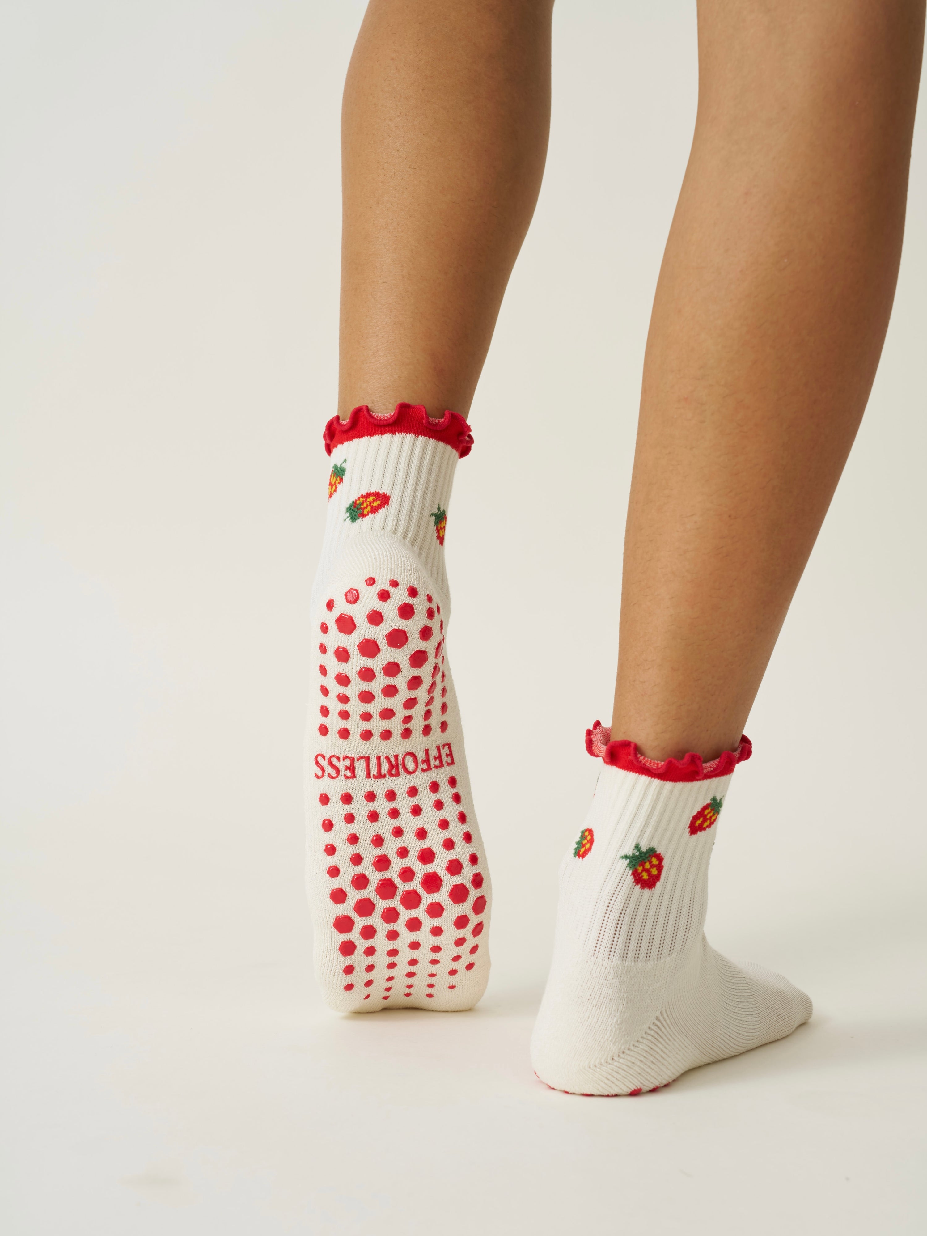 🍓 Strawberry Ruffle Grip Sock