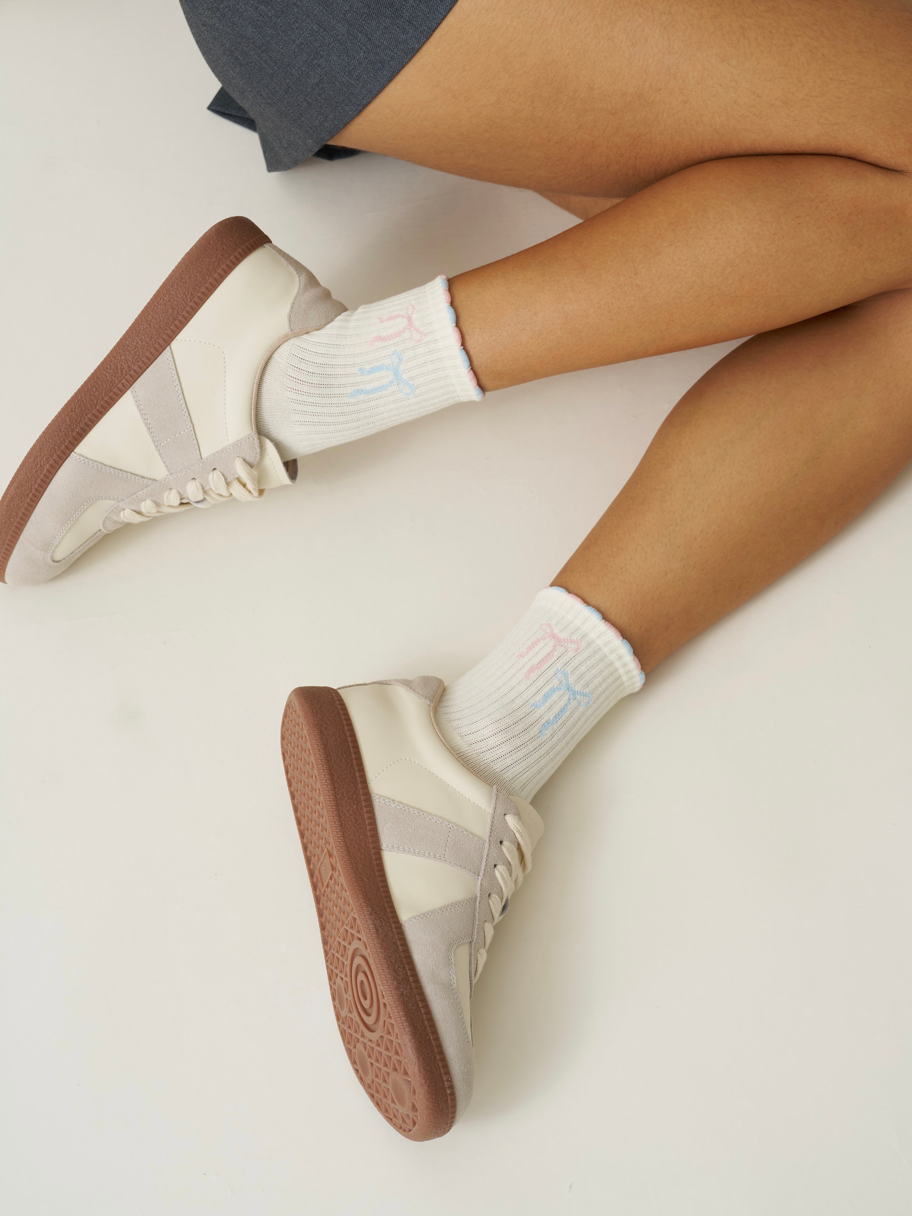 🎀 🎀 Ribbon Duo Petal Grip Sock