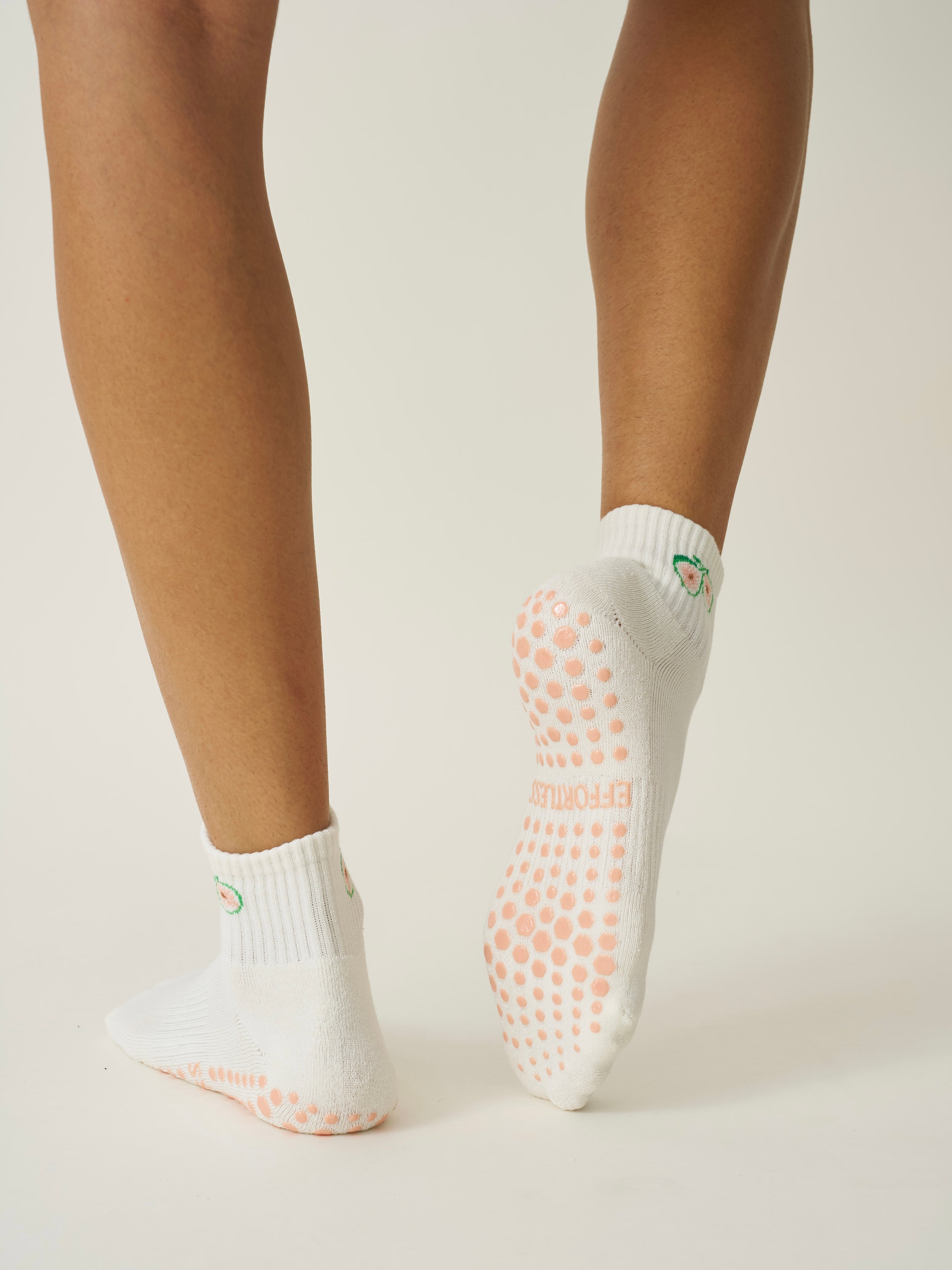 🧆 Cropped Crew Grip Sock - Fig
