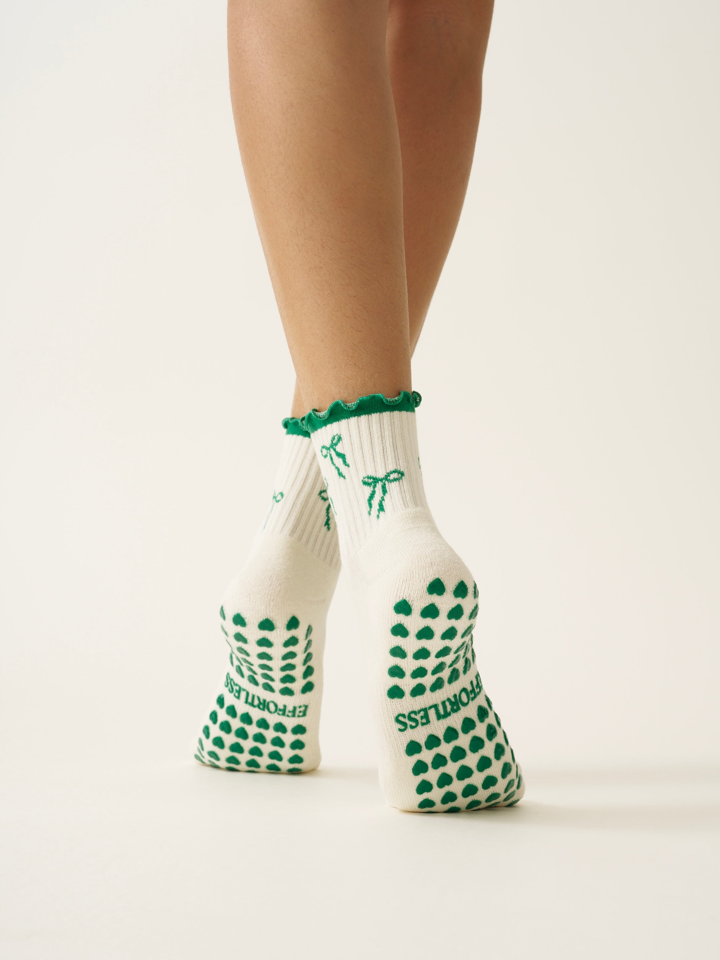 🎀 Bow Ruffle Grip Sock [Green]
