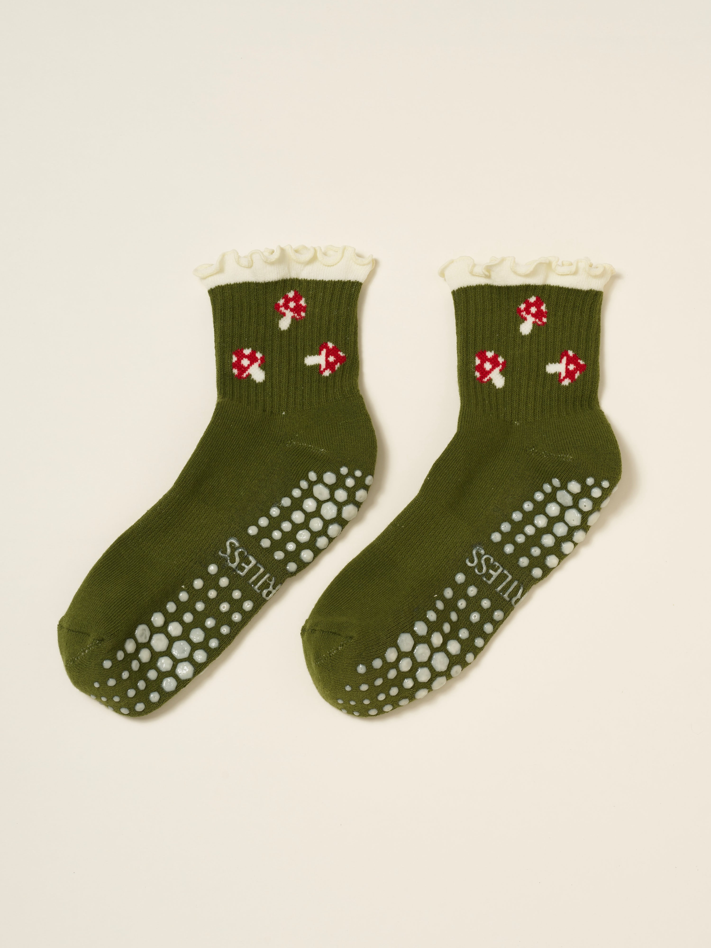 🍄 Mushroom Ruffle Grip Sock
