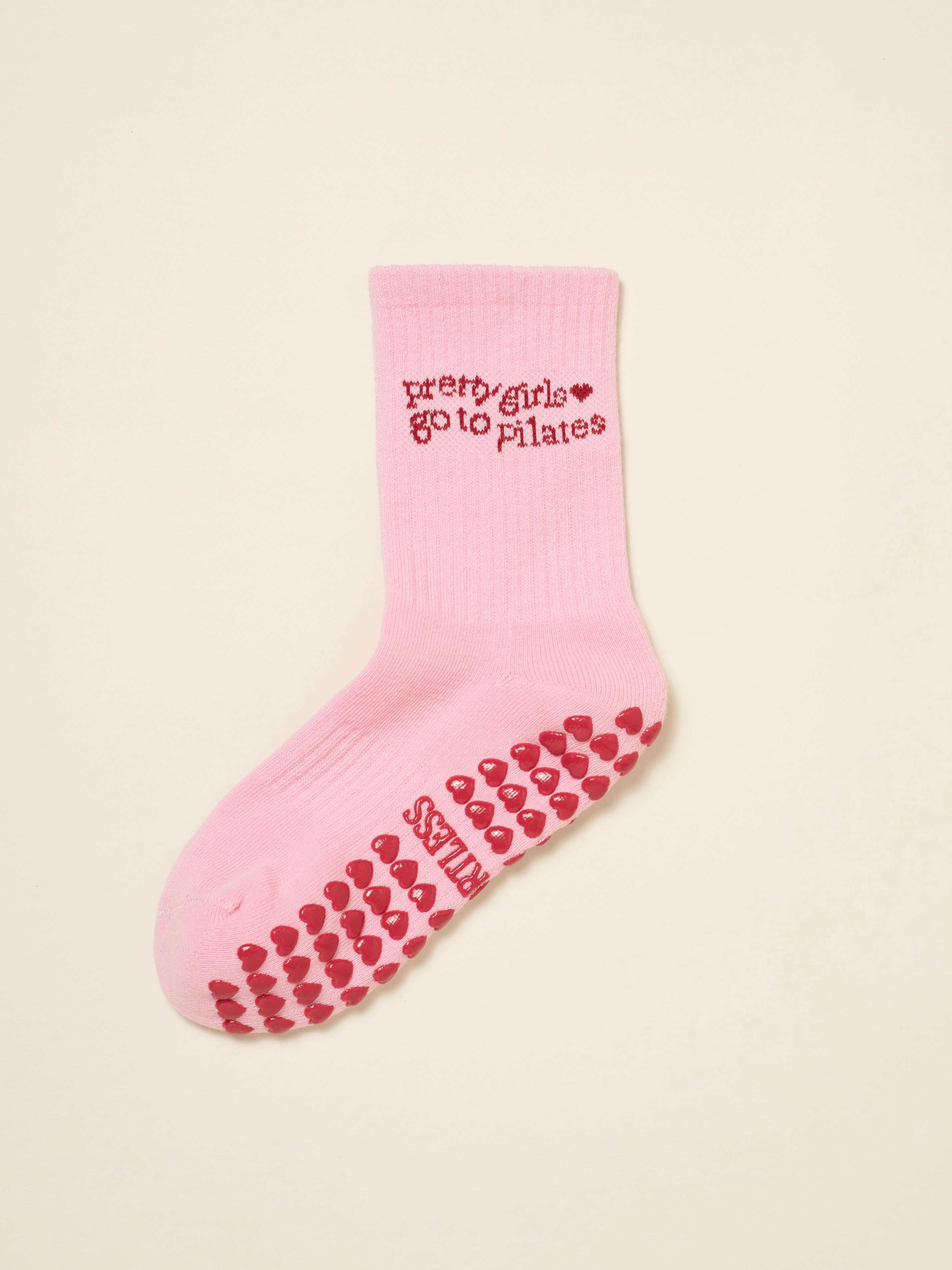 🩰 Pilates Girl Grip Sock [Pink Heart]