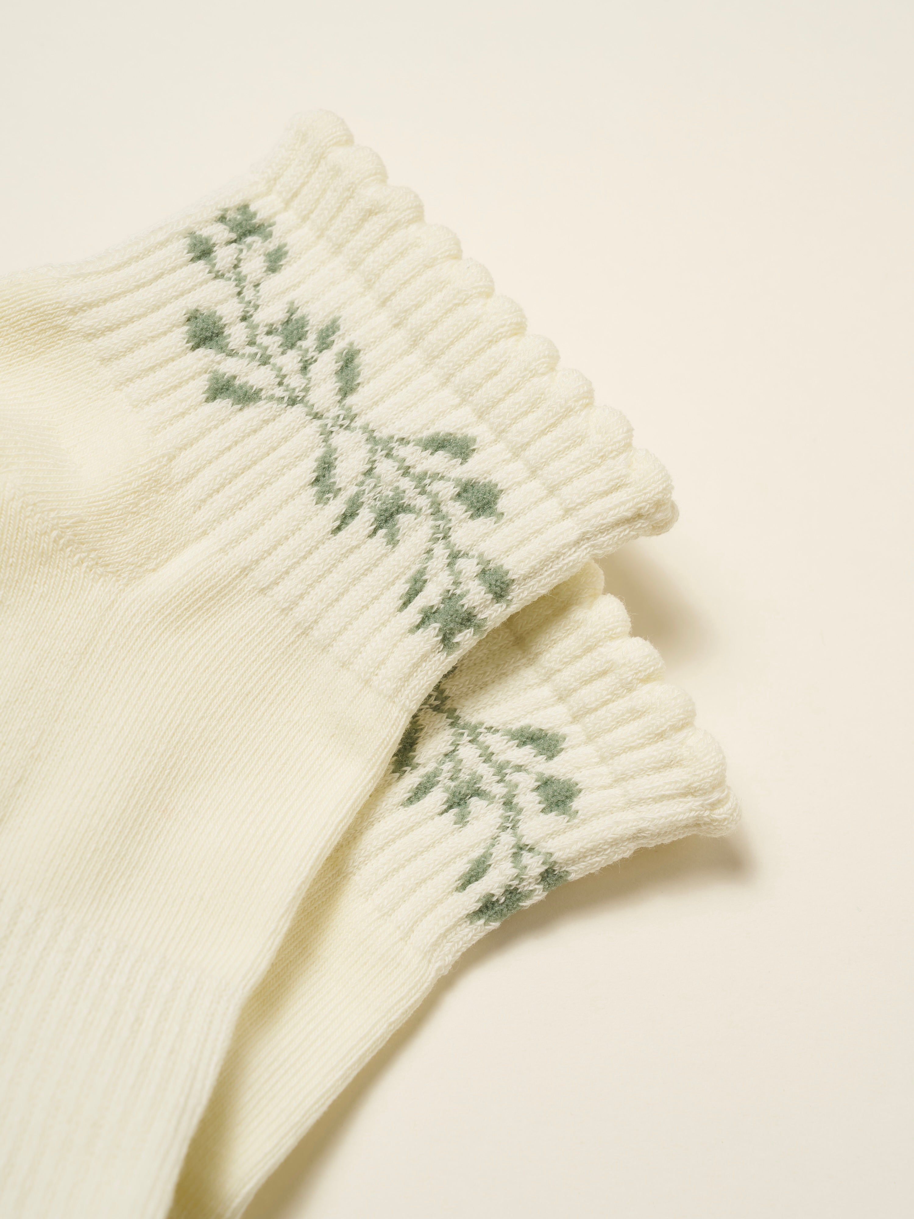🎄 Cropped Crew Grip Sock - Garland