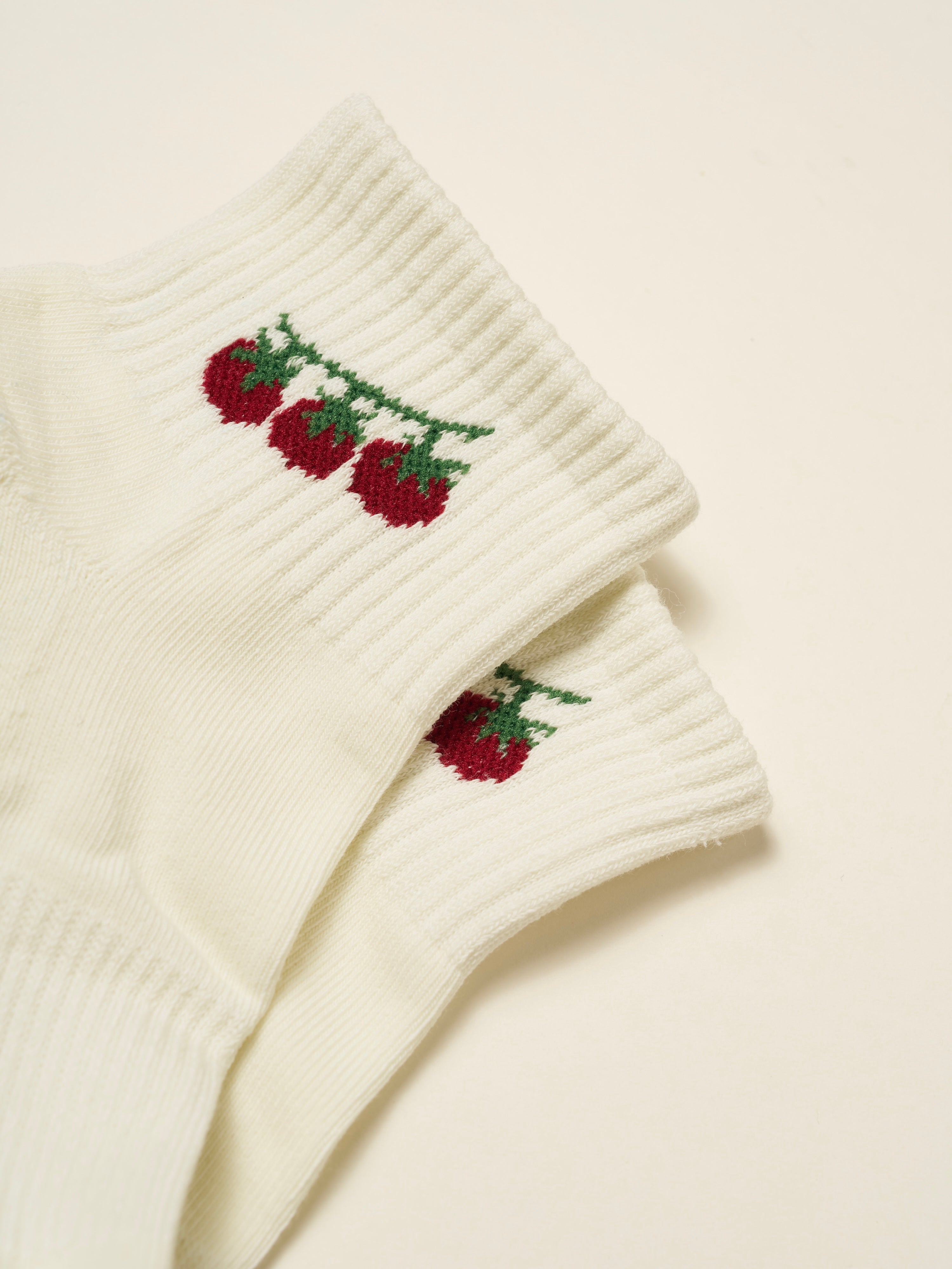 🍅 Cropped Crew Grip Sock - Tomato