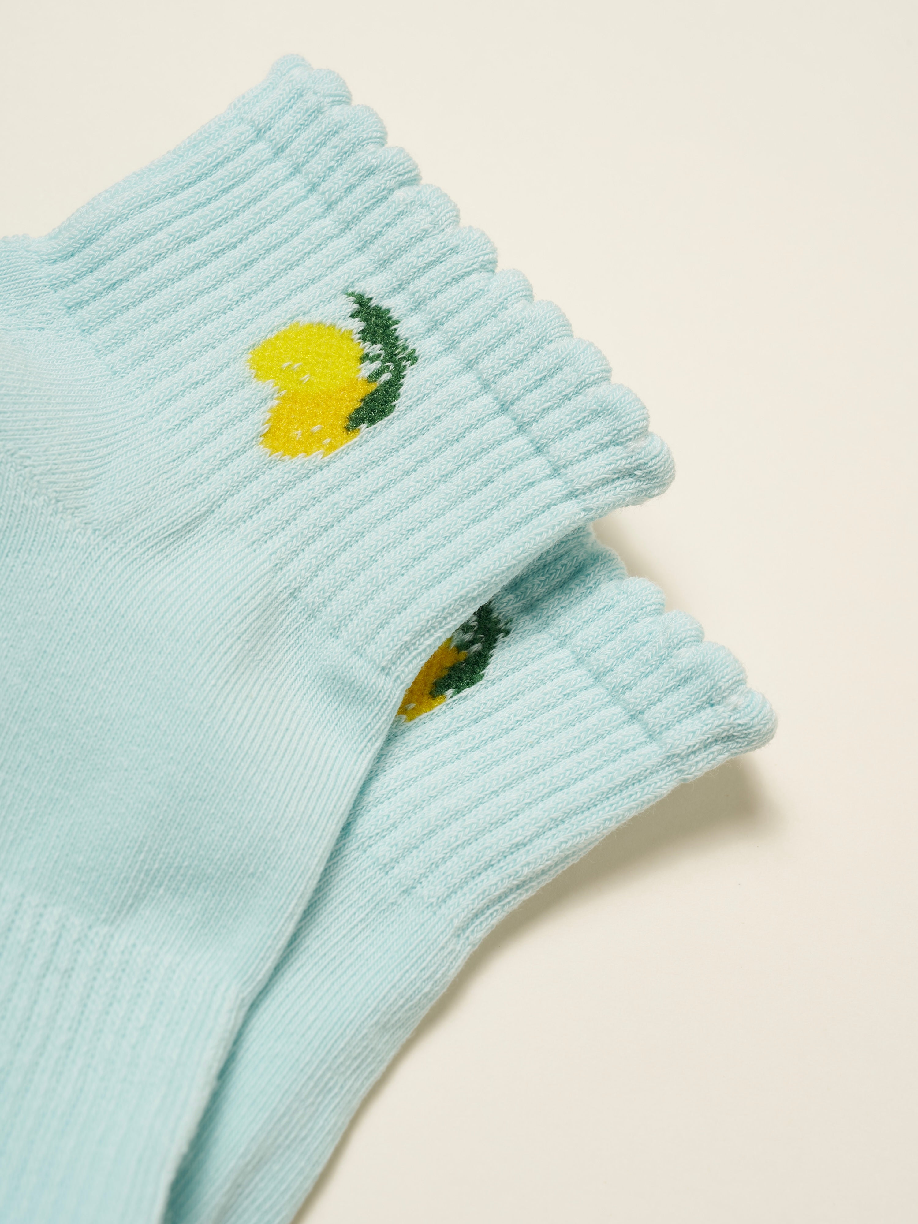 🍋 Cropped Crew Grip Sock - Lemon