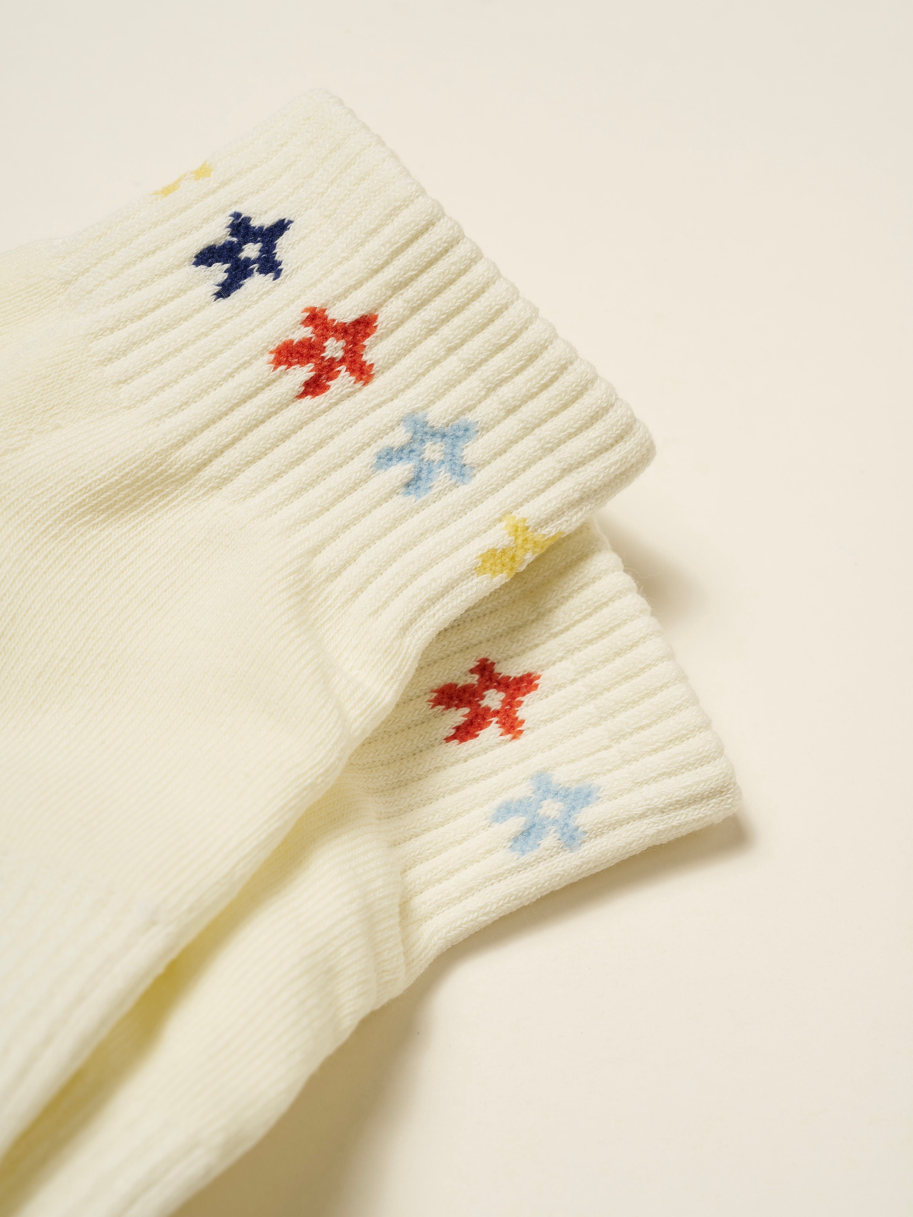 🌼 Cropped Crew Grip Sock - Mini Flower