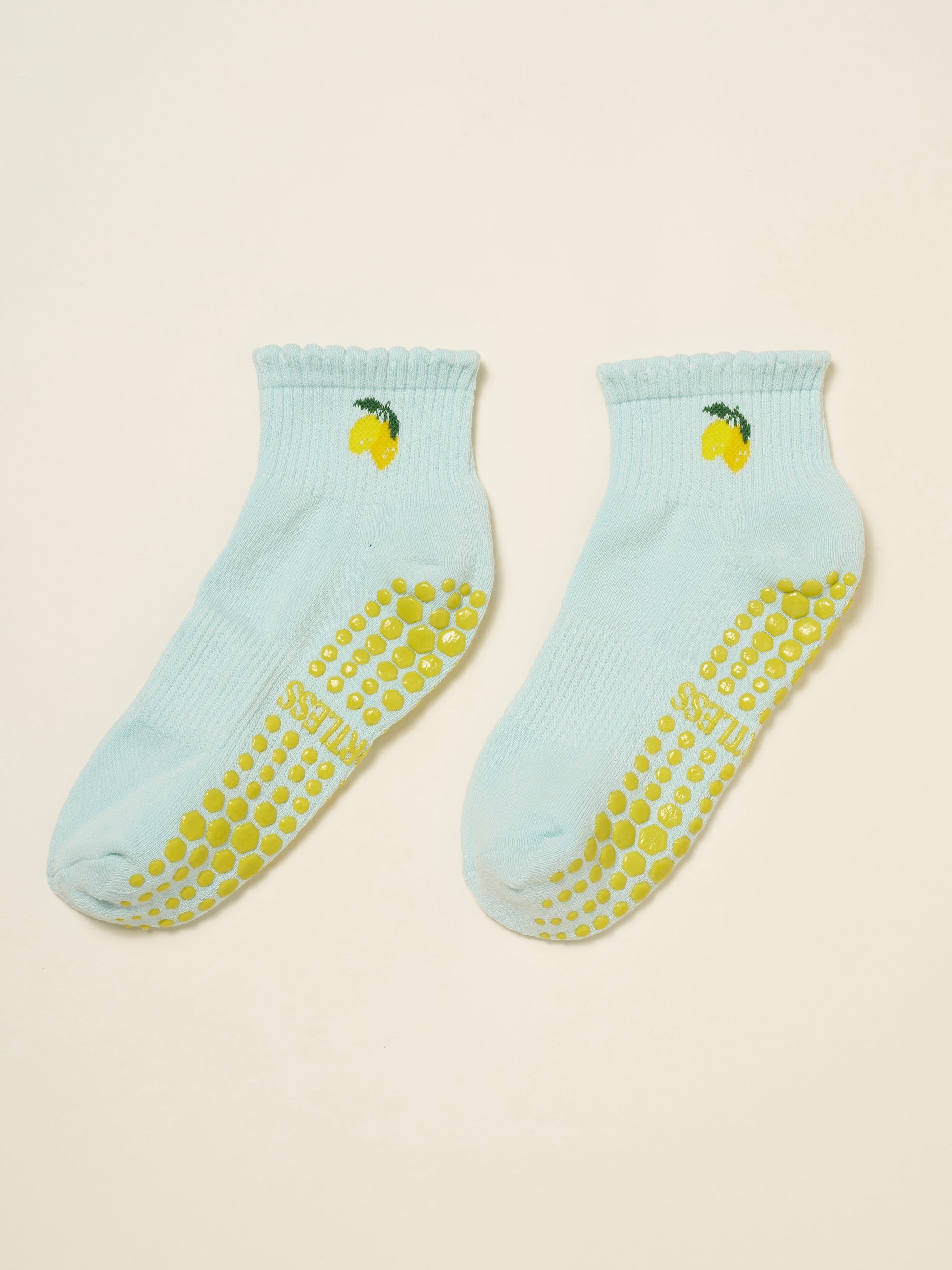 🍋 Cropped Crew Grip Sock - Lemon