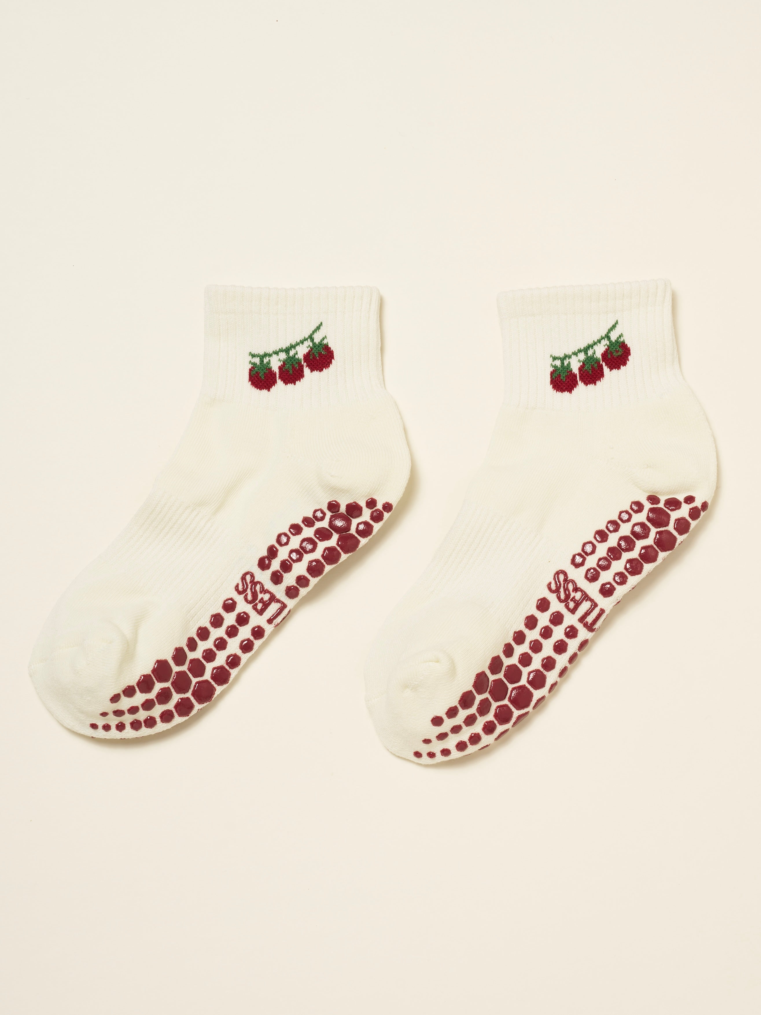 🍅 Cropped Crew Grip Sock - Tomato