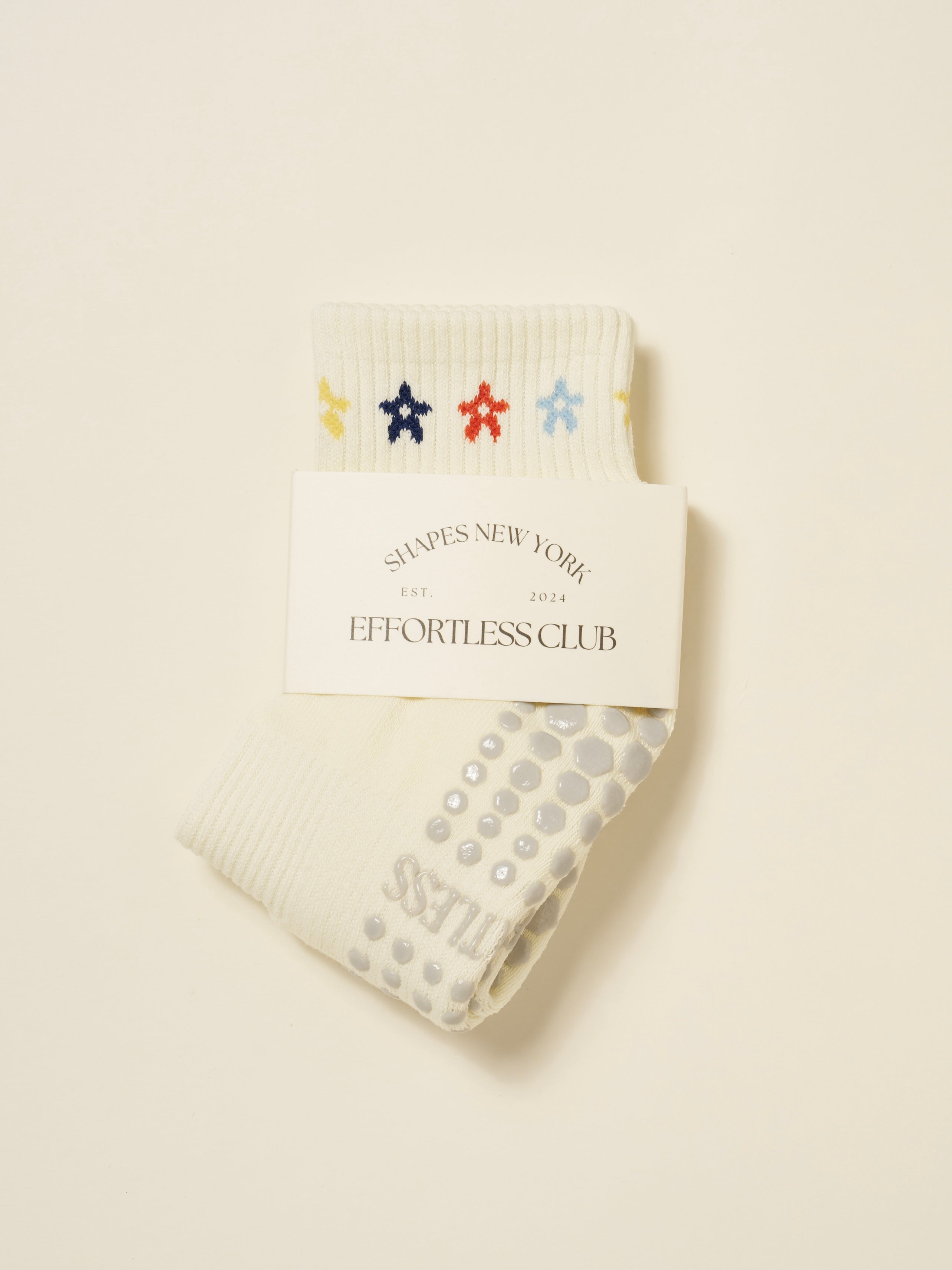 🌼 Cropped Crew Grip Sock - Mini Flower