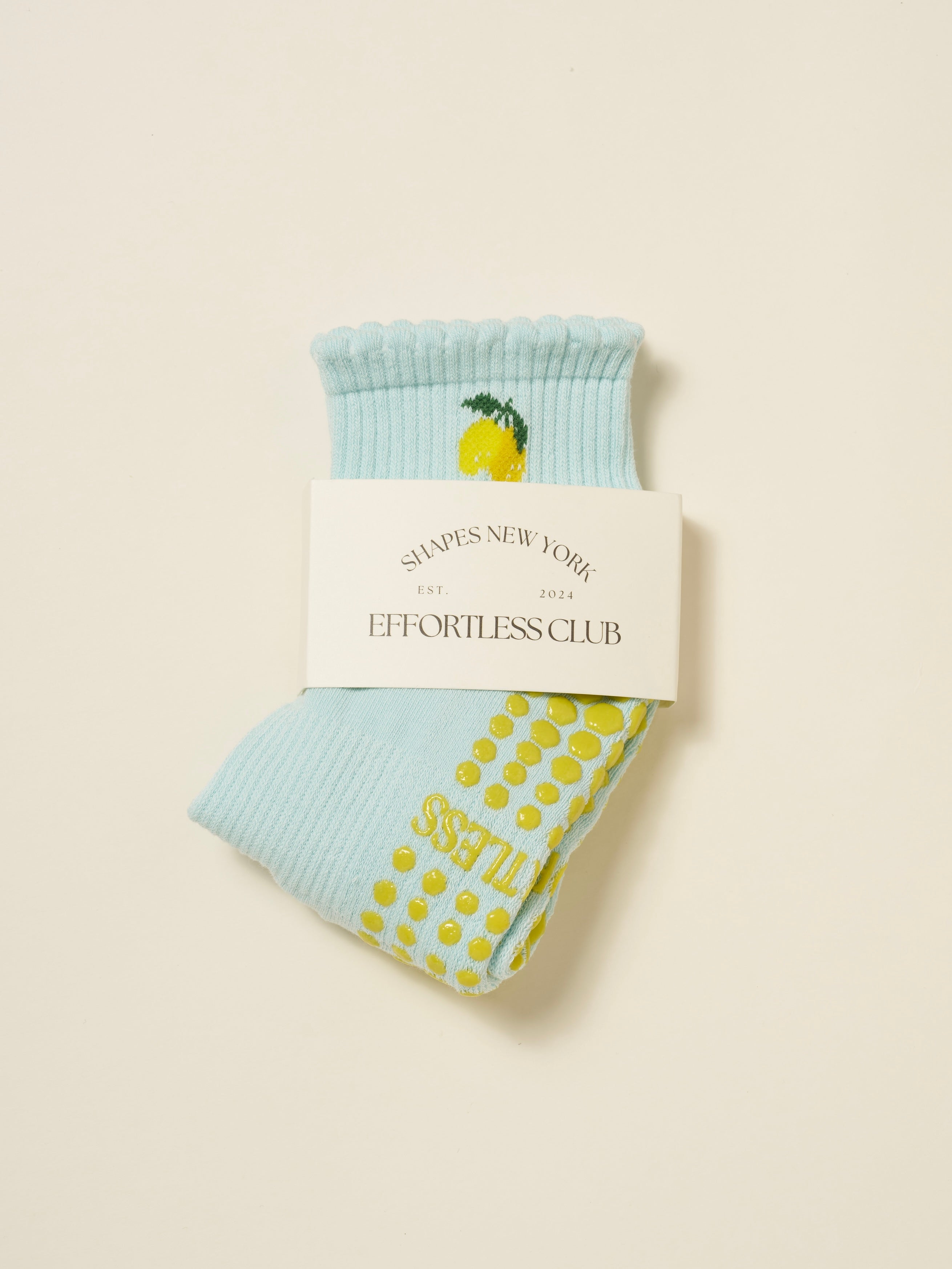 🍋 Cropped Crew Grip Sock - Lemon