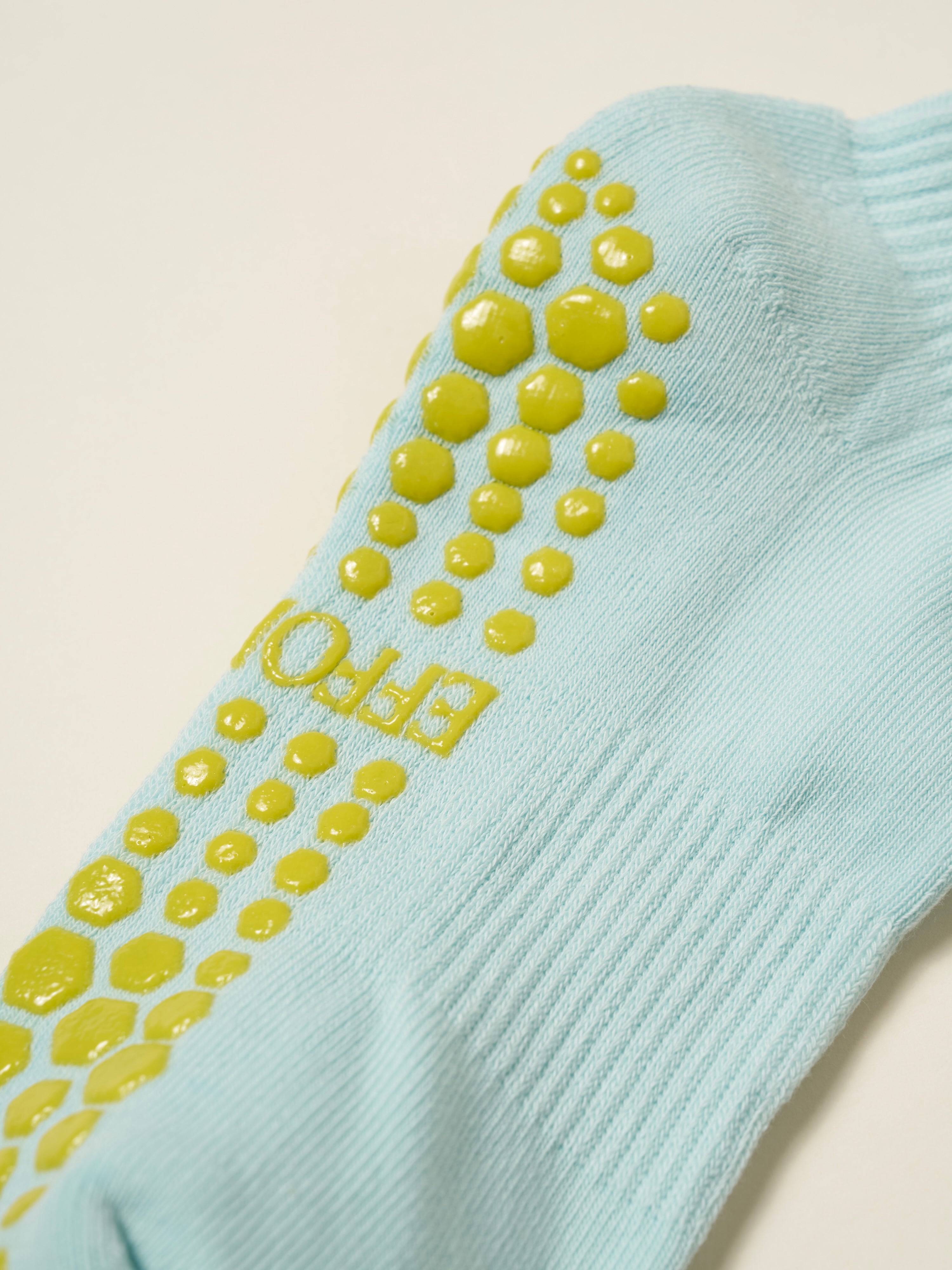 🍋 Cropped Crew Grip Sock - Lemon